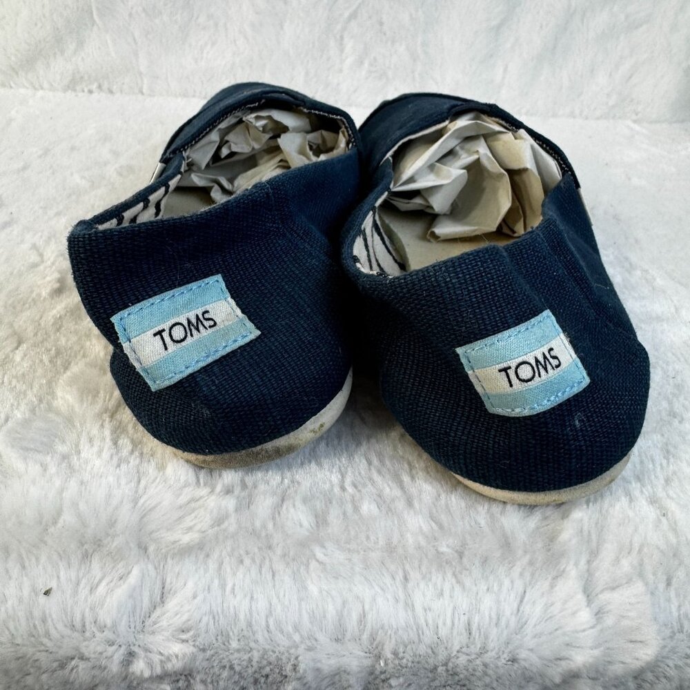 Toms Womens Navy Blue Canvas Espadrille Flats Shoes Size W7.5 Alpargata - Picture 4 of 8